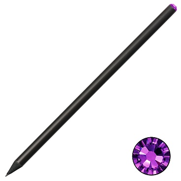 Карандаш чернографитовый Brunnen Style, инкрустирован кристаллом, 18 см, черный Фиолетовый - 1